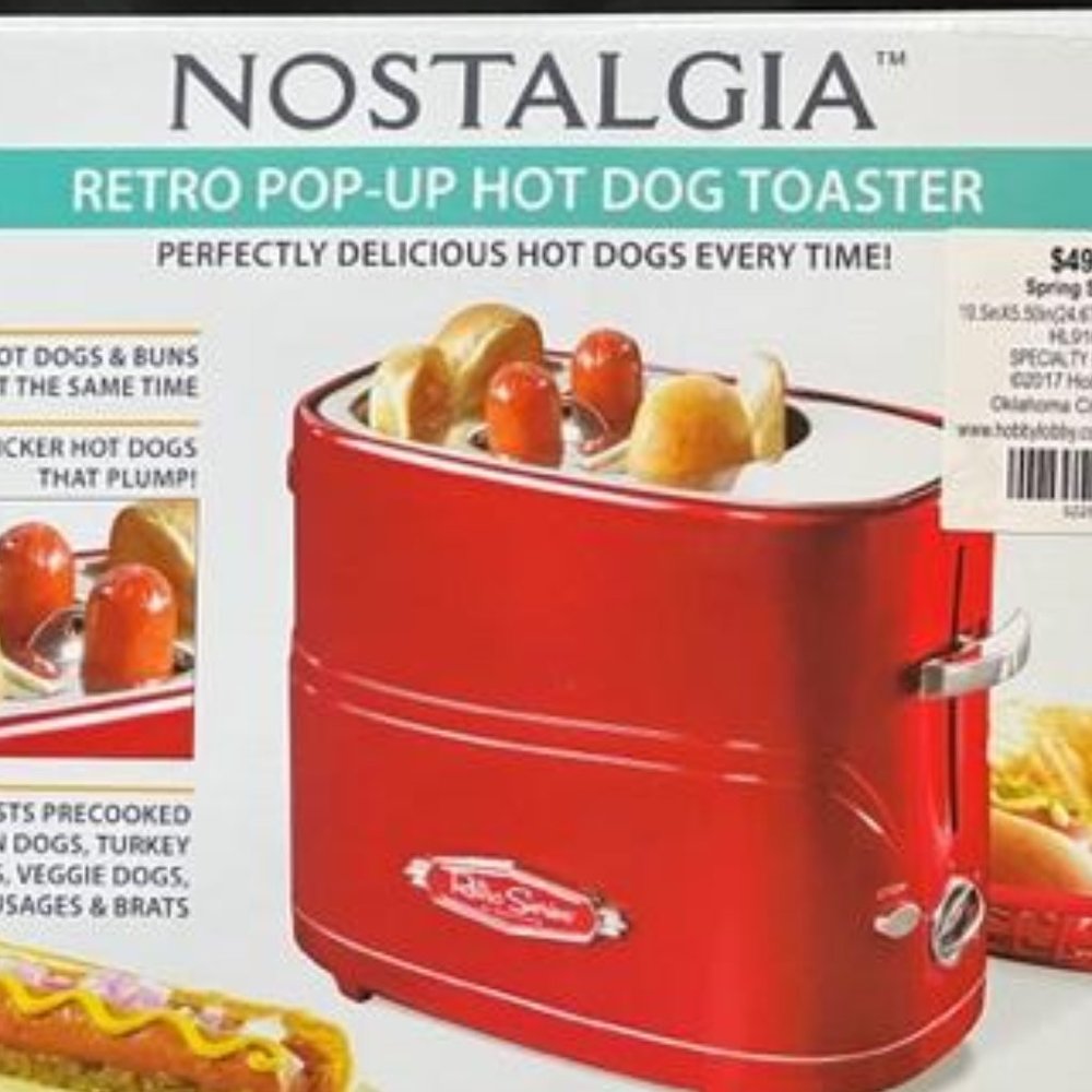 Nostalgia Retro Pop-Up Hot Dog Toaster